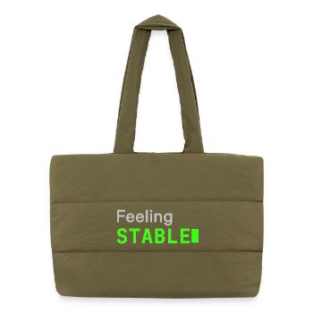 Feeling Stable | Developer mood - Puffer Shopping Bag - safari green - Front