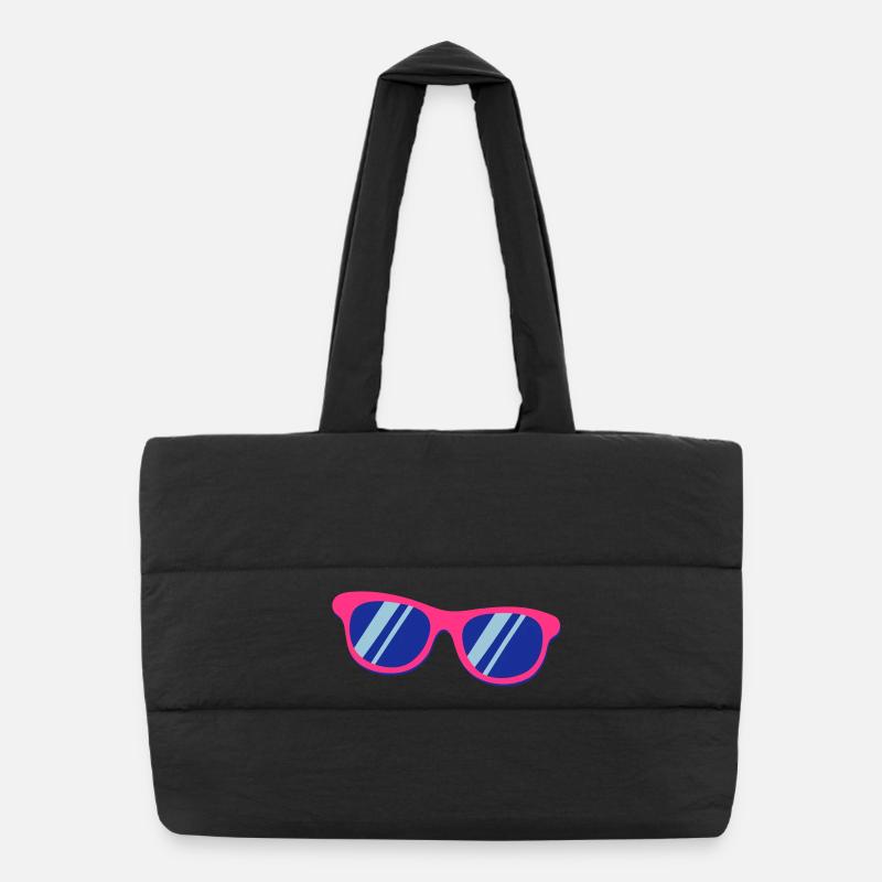 Lunettes de soleil roses, bleu, Pop Art rétro Sac shopping matelassé