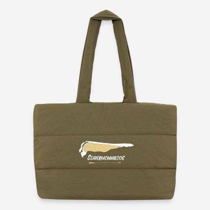 Schiermonnikoog | Vintage Map Retro Puffer Shopping Bag