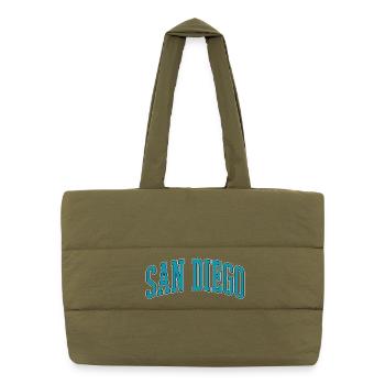 Collection de polices de caractères de blocs de San Diego - Sac shopping matelassé - safari green - Devant