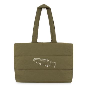 Lineart de la truite - Sac shopping matelassé - safari green - Devant