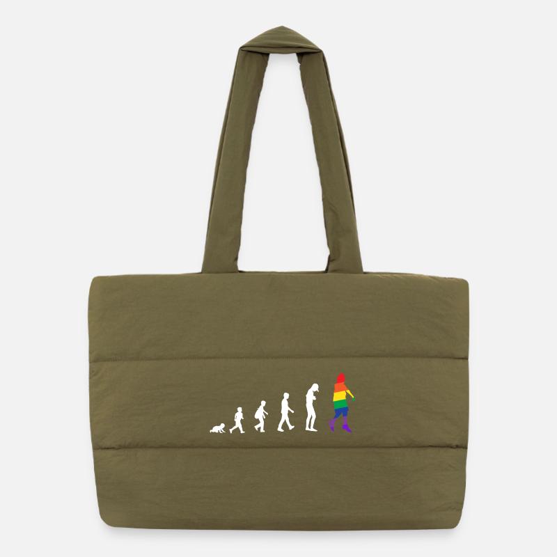 Evolution from baby to transgender / gay Puffer Shopping Bag