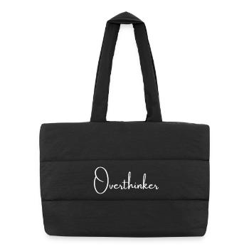 Overthinker | Greysoul Thoughts - Puffer Shopping Bag - black - Front