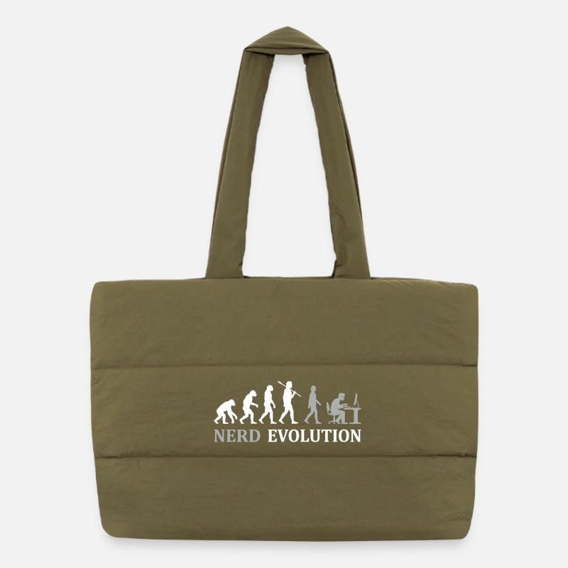 Évolution du geek : du singe au pro de l’ordinateur Sac shopping matelassé