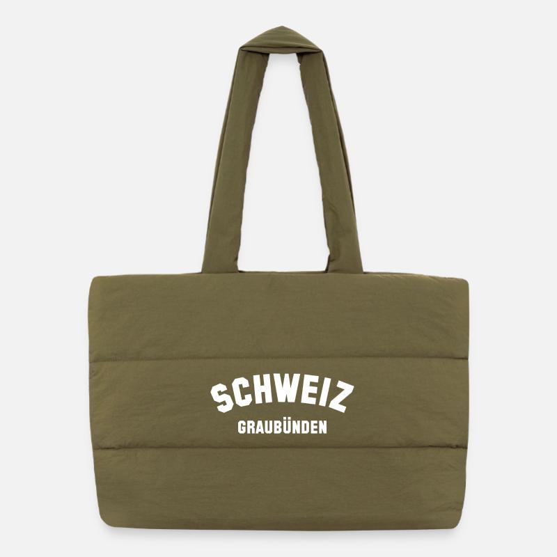 GRAUBÜNDEN Schweiz Switzerland Puffer Shopping Bag