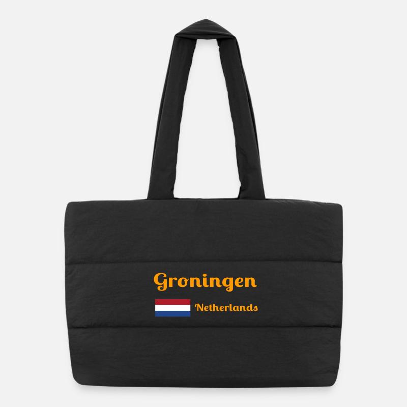 Groningen Niederlande - Stilvolle Drucke Puffer-Einkaufstasche