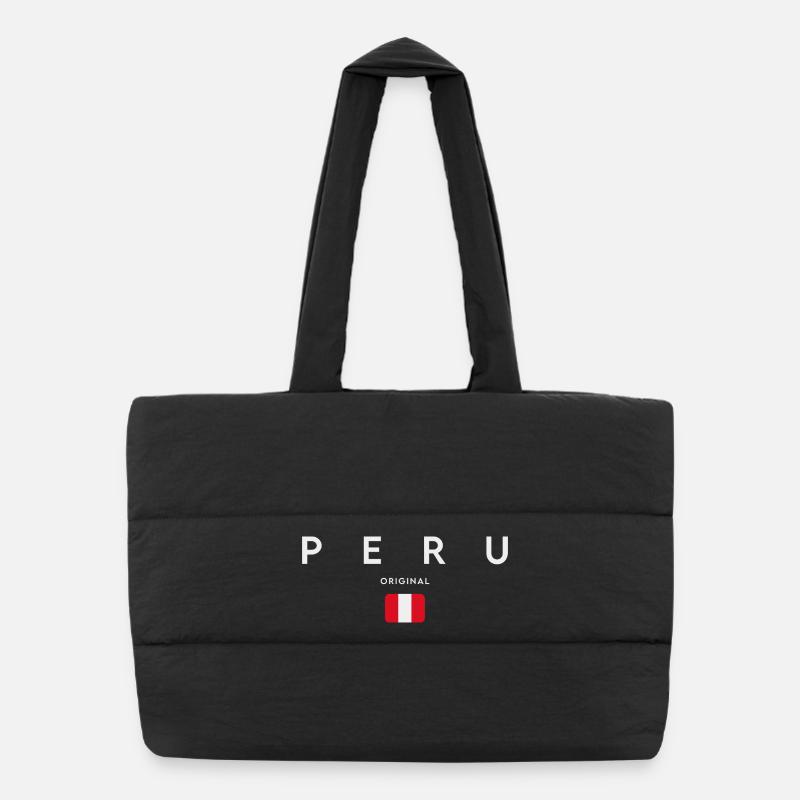 Drapeau du Pérou, fierté péruvienne Sac shopping matelassé