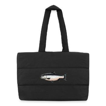 Lachse Lachs - Puffer-Einkaufstasche - Schwarz - Vorne