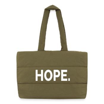 Retro - Hope - Puffer Shopping Bag - safari green - Front