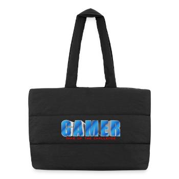 NERDY forever - Gamer - Puffer Shopping Bag - black - Front