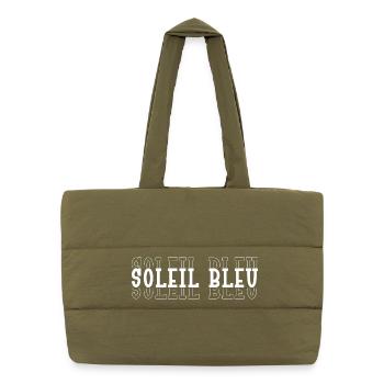 Typographic Blue Sun - Puffer Shopping Bag - safari green - Front