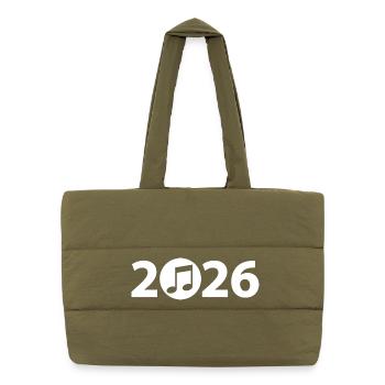 Note musicale 2026, Festival de musique 2026 - Sac shopping matelassé - safari green - Devant