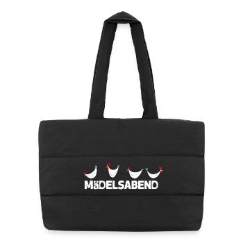 Soirée des filles - Enterrement de vie de garçon - Soirée filles - Poules - Sac shopping matelassé - noir - Devant