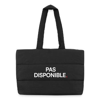 Pas disponible humour attitude moderne - Sac shopping matelassé - noir - Devant