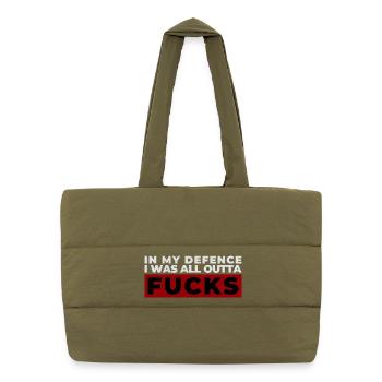 Design de protestation expressif audacieux - Sac shopping matelassé - safari green - Devant