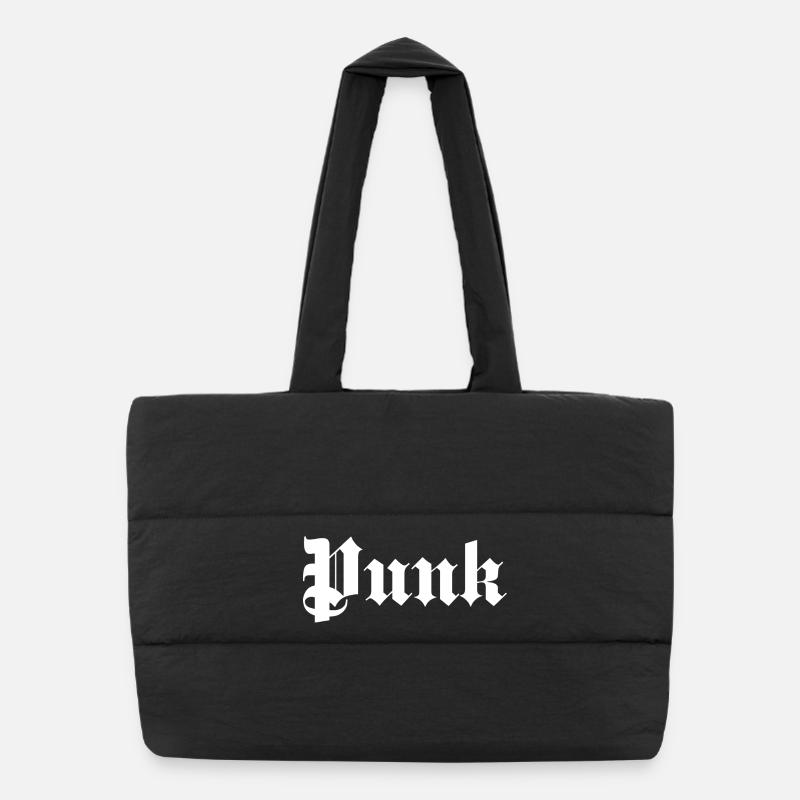Punk rock gothic logo Puffer Shopping Bag