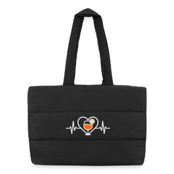 Spritz Heart Cocktail Aperitif - Puffer-Einkaufstasche - Schwarz - Vorne
