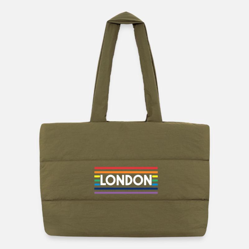 LONDON Urbaner Regenbogen Puffer-Einkaufstasche