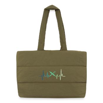 Boulangerie Battement de coeur Boulanger - Sac shopping matelassé - safari green - Devant