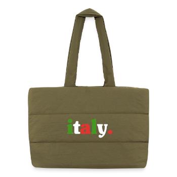 Italian flag Italy - Puffer Shopping Bag - safari green - Front