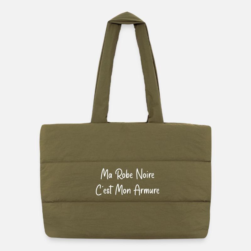 Ma robe noire est mon armure Sac shopping matelassé