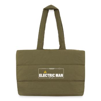HOMME ELECTRIQUE - Sac shopping matelassé - safari green - Devant