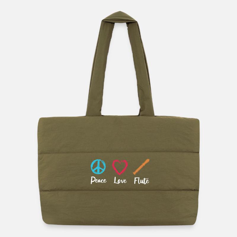 Flûte d’amour de paix Sac shopping matelassé