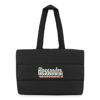 Alessandra t-shirt retro vintage t-shirt gift - Puffer Shopping Bag - black - Front
