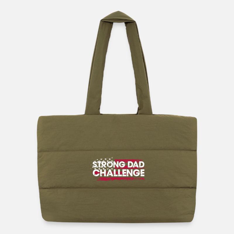 Strong Dad Challenge Puffer Shopping Bag