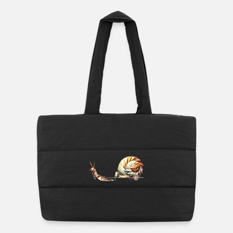 Escargot avec caravane – Le Slow Travel comme art Sac shopping matelassé