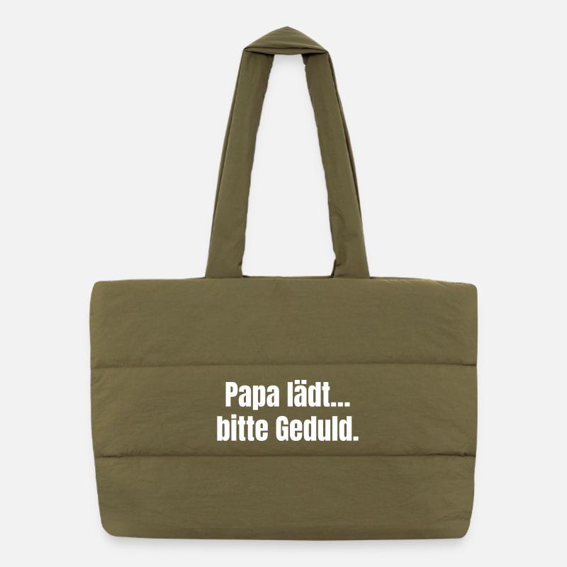 Papa invite à la patience Sac shopping matelassé