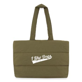 Ich mag Hunde - Puffer-Einkaufstasche - safari Green - Vorne