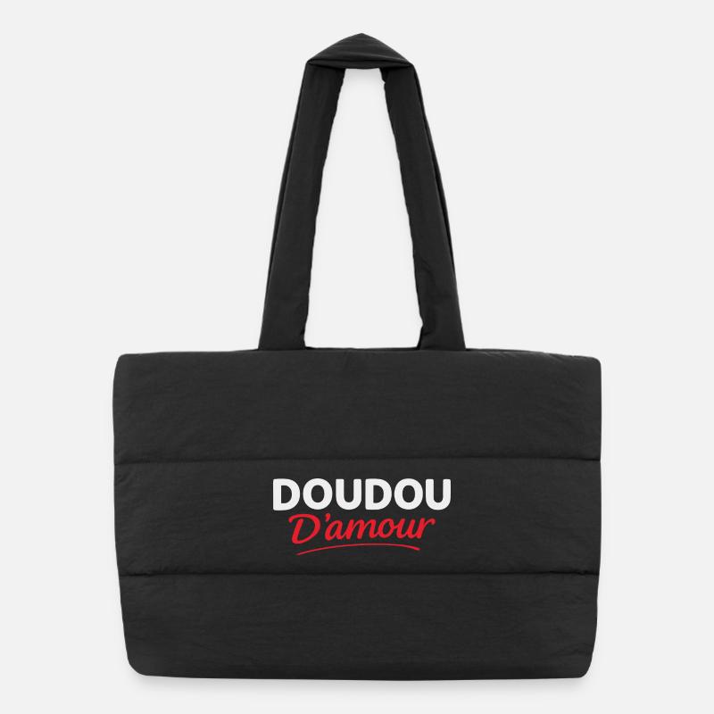 Doudou d’amour message affectueux idée cadeau coup Sac shopping matelassé