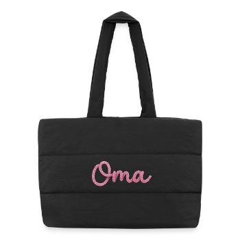 Oma - Puffer-Einkaufstasche - Schwarz - Vorne