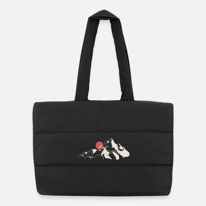Sunrise Mountain Silhouette Puffer Shopping Bag