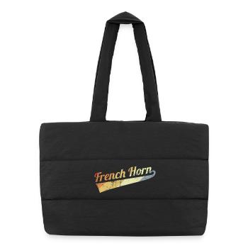 Vintage French Horn - Puffer Shopping Bag - black - Front