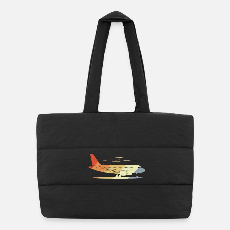 Dessin d’avion Vintage Sac shopping matelassé