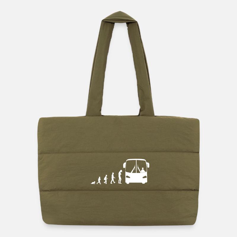 Evolution vom Baby zum Busfahrer Puffer-Einkaufstasche