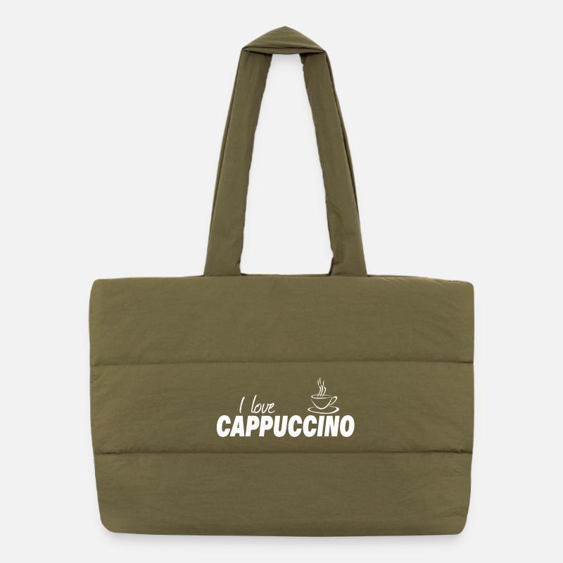 I LOVE CAPPUCCINO Puffer-Einkaufstasche