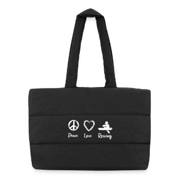 Peace Love Rowing - Puffer Shopping Bag - black - Front