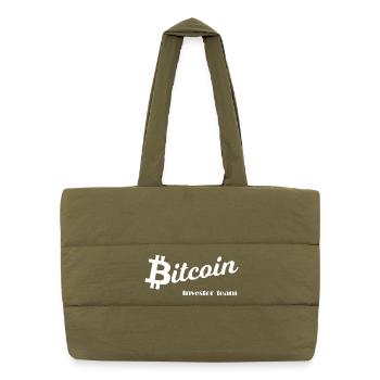 Crypto Investor Team Chart - Puffer Shopping Bag - safari green - Front