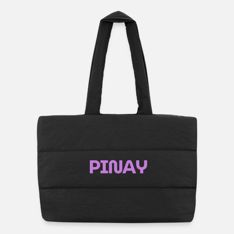 Mixed but Double – Proud Pinay Design - Puffer-Einkaufstasche - Schwarz