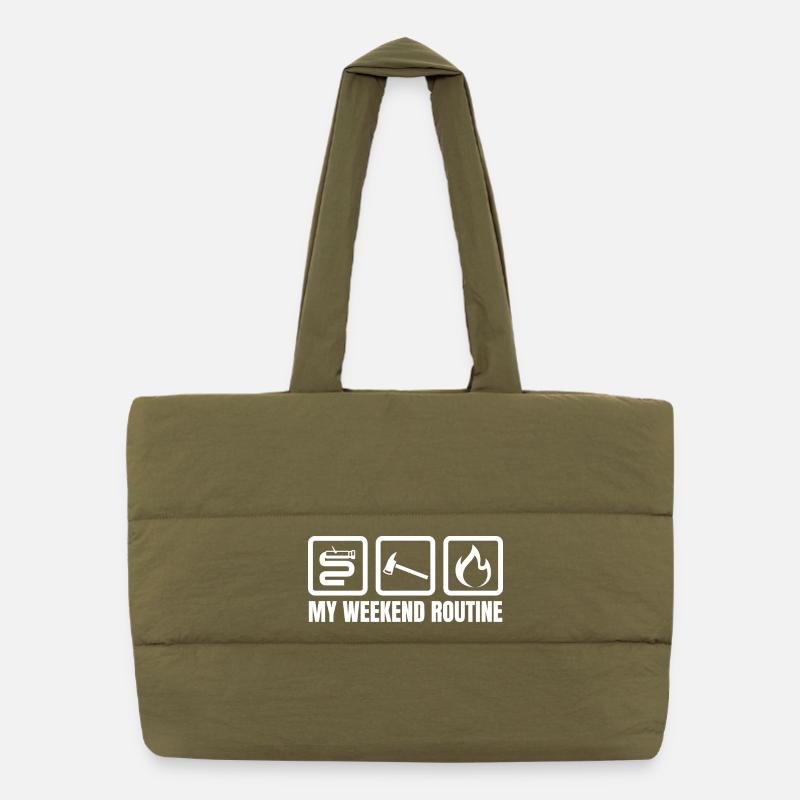 Weekend Routine Fire Brigade Puffer Shopping Bag