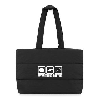 Drummer Weekend Routine - Puffer Shopping Bag - black - Front