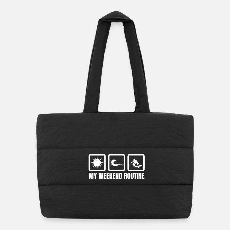 My Weekend Routine Puffer Shopping Bag
