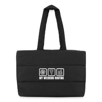 My Weekend Routine - Puffer Shopping Bag - black - Front