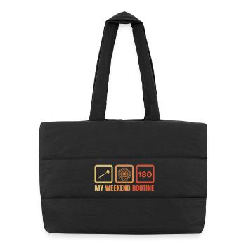 Darts Players Weekend Routine - Puffer Shopping Bag - black - Front