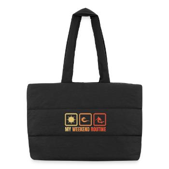 Surfer Weekend Routine - Puffer Shopping Bag - black - Front