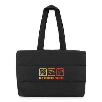 My Weekend Routine - Puffer Shopping Bag - black - Front