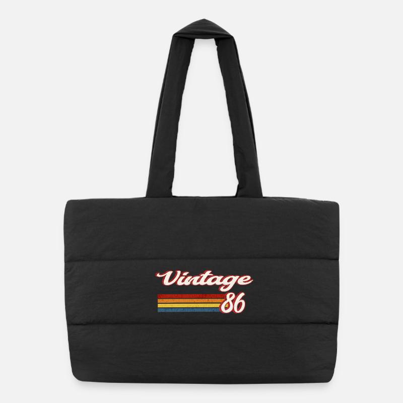 Vintage 86 Retro Geburtstag Puffer-Einkaufstasche